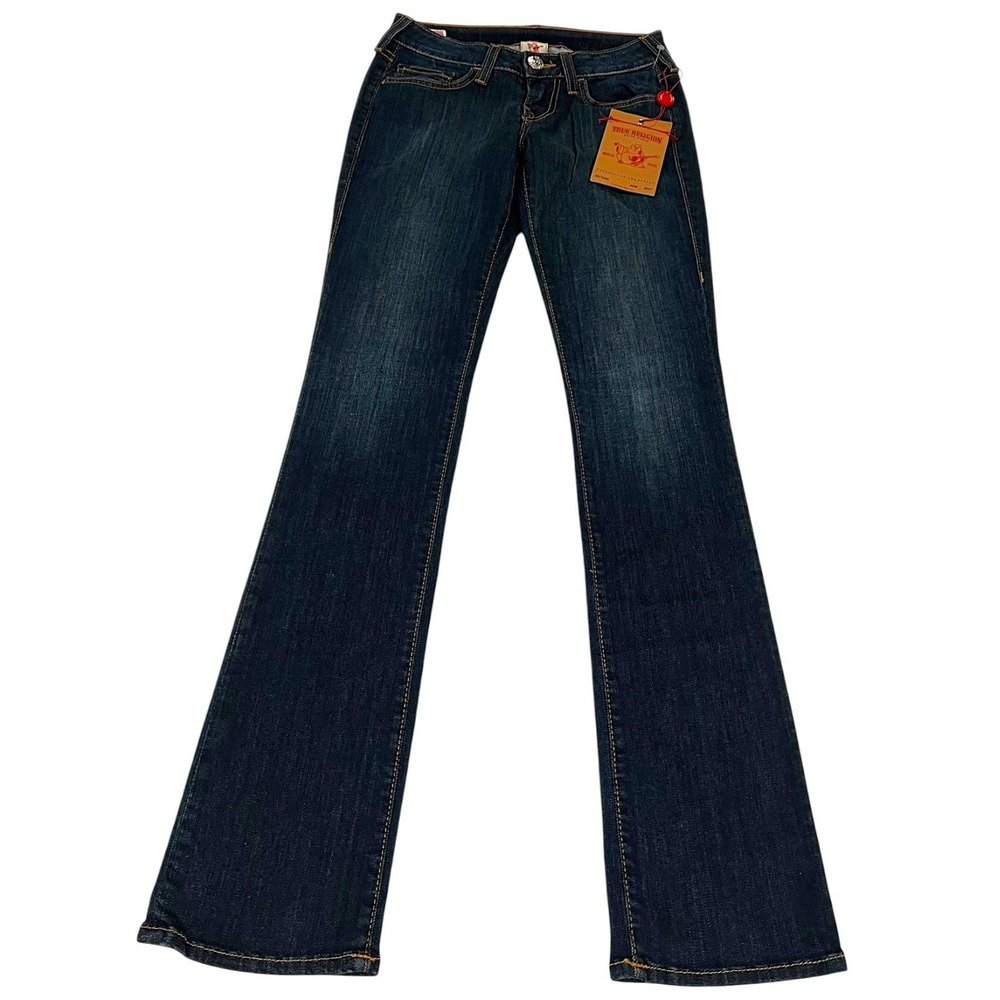 True Religion Trisha Flare Jeans Women's 25 Low Rise Dark Sundown NWT
